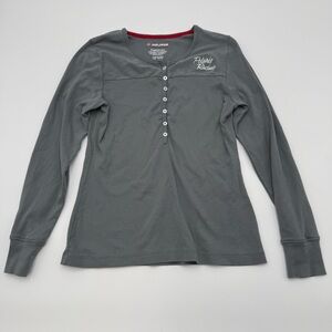 Gray Long Sleeve Women’s Medium Polaris Racing Button Up